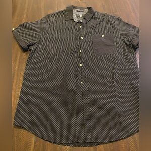 Black button down short sleeve shirt